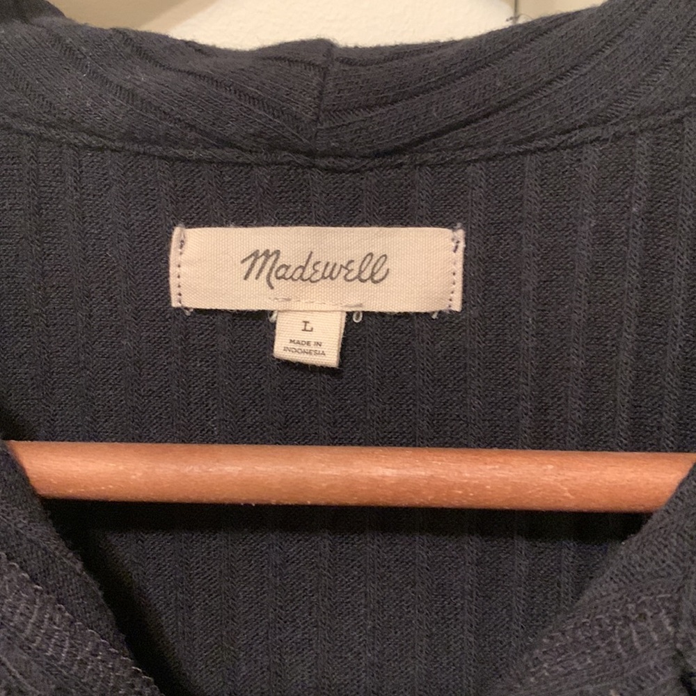 Madewell Ribbed Polo Button-Front Tee - Picture 7 of 7